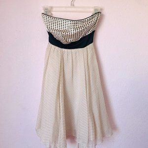 Polkadot Strapless Dress by bebe